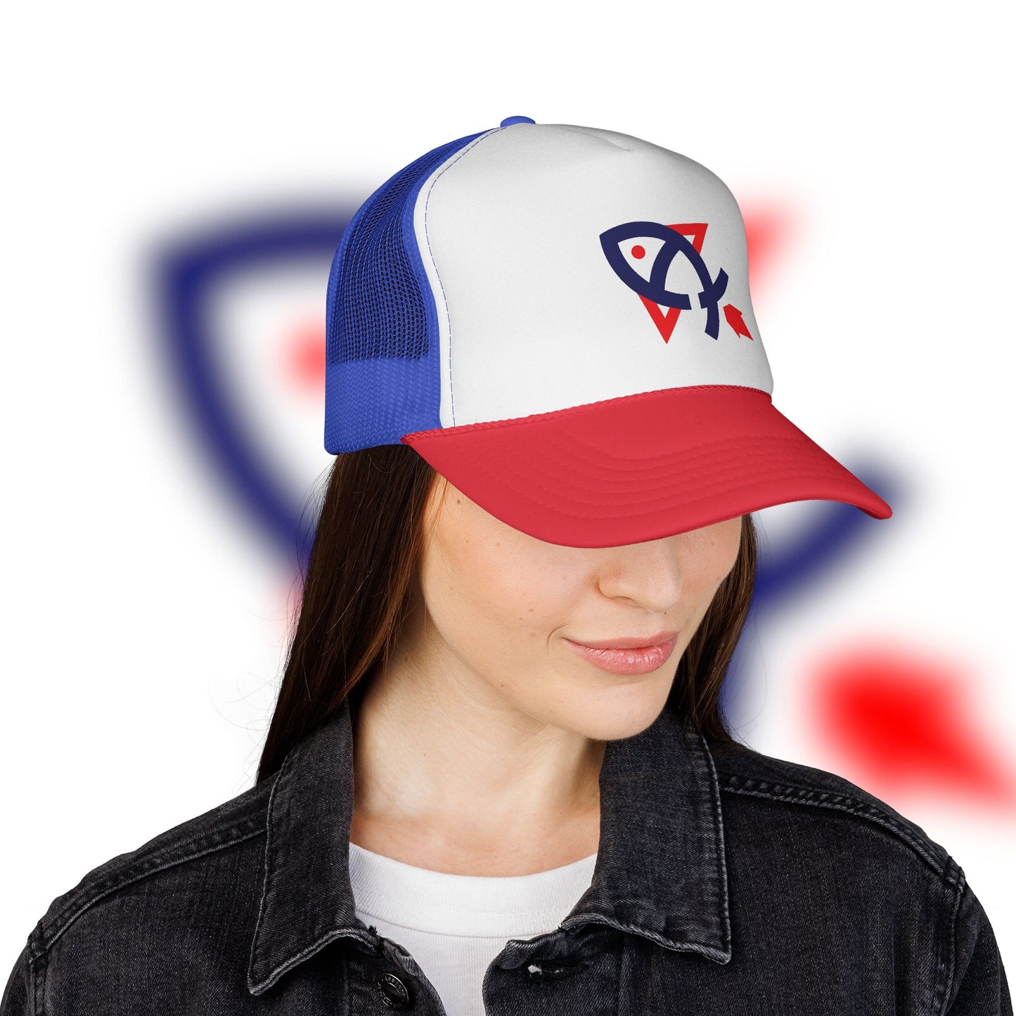 Rocket Fishing Red, White, and Blue Hat