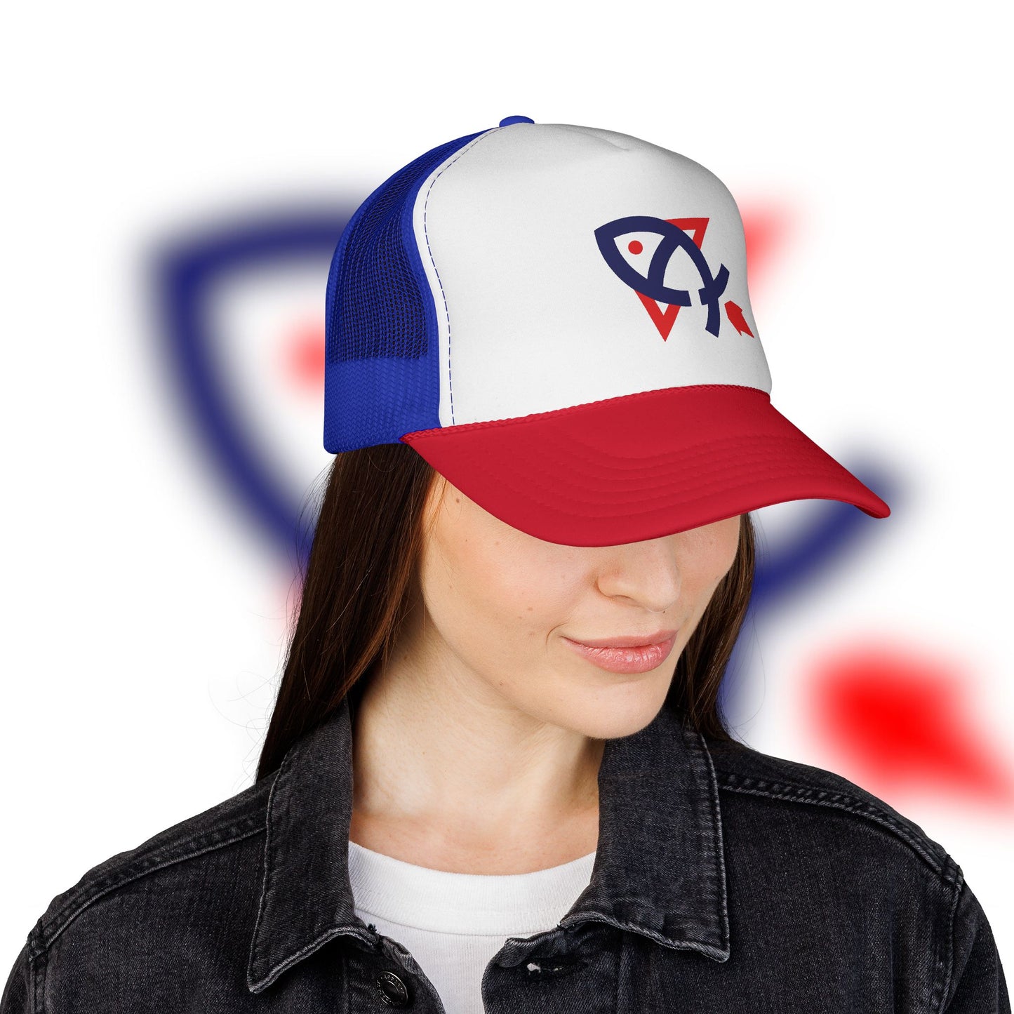 Rocket Fishing Red, White, and Blue Hat